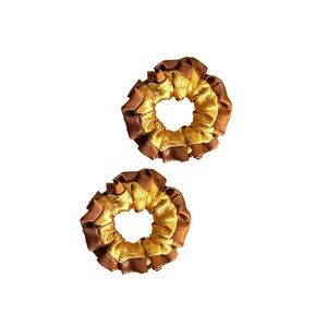 Gold and Brown Scrunchies